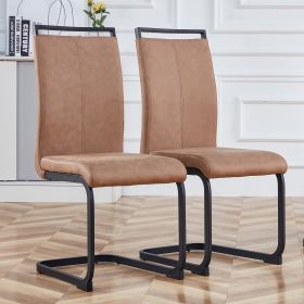 Dining Chairs,tech cloth High Back Upholstered Side Chair with C-shaped Tube Black Metal Legs for Dining Room Kitchen Vanity Patio Club Guest Office c